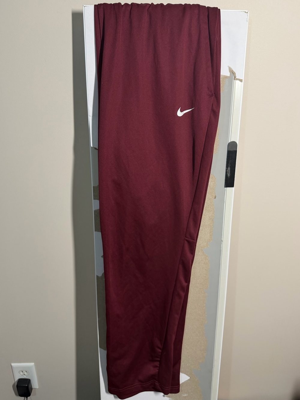 Nike Maroon Sweatpants with White Swoosh